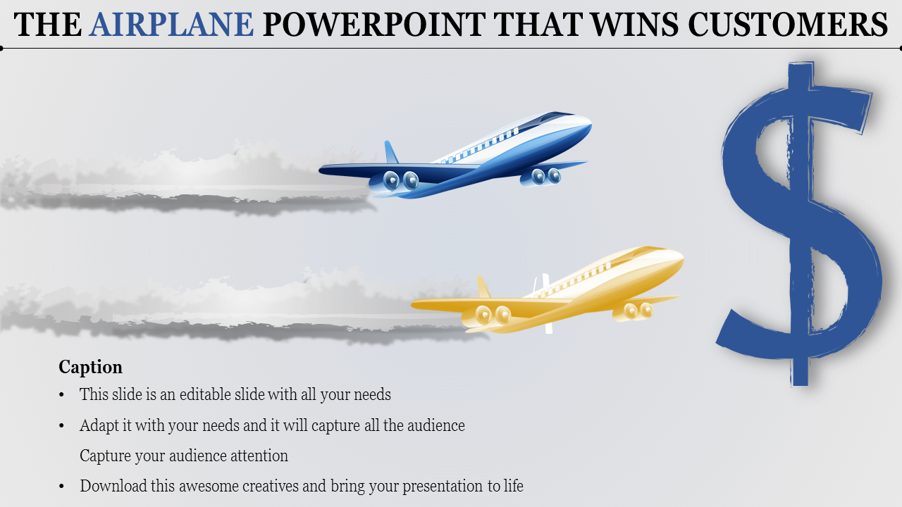 Airplane PowerPoint Template for Business